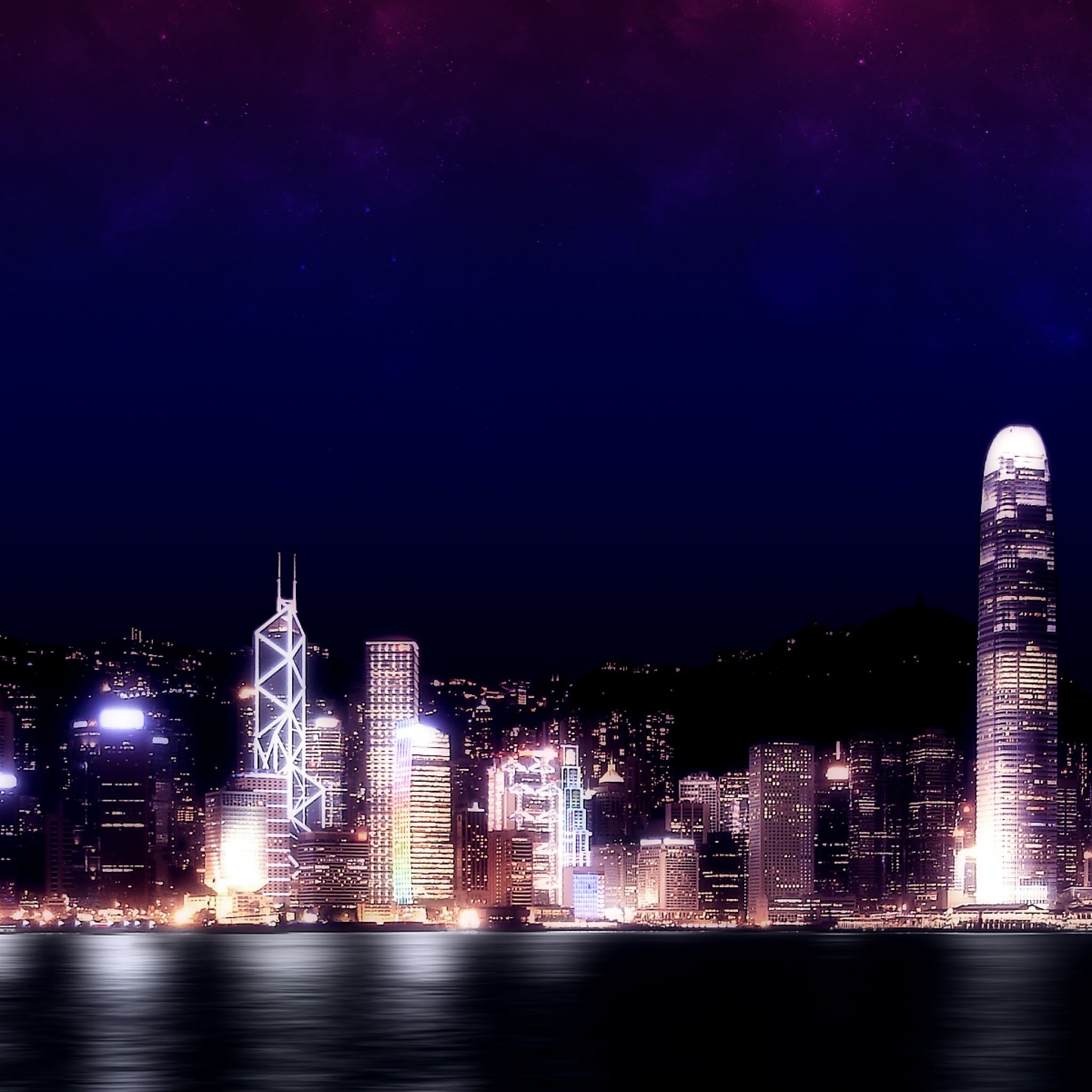 Hong Kong Night iPad Air wallpaper 