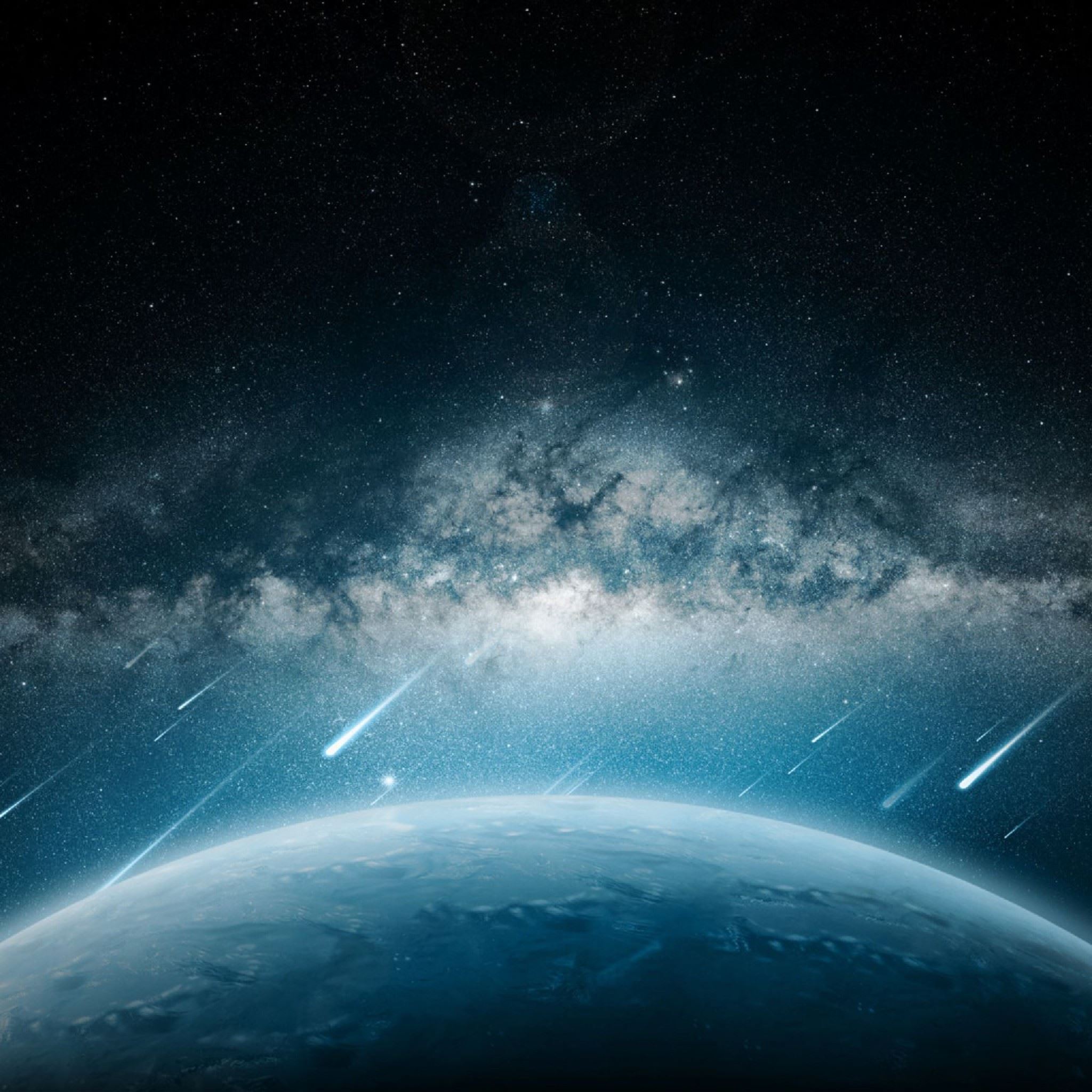 Space Meteorite Planet Rain iPad Air wallpaper 