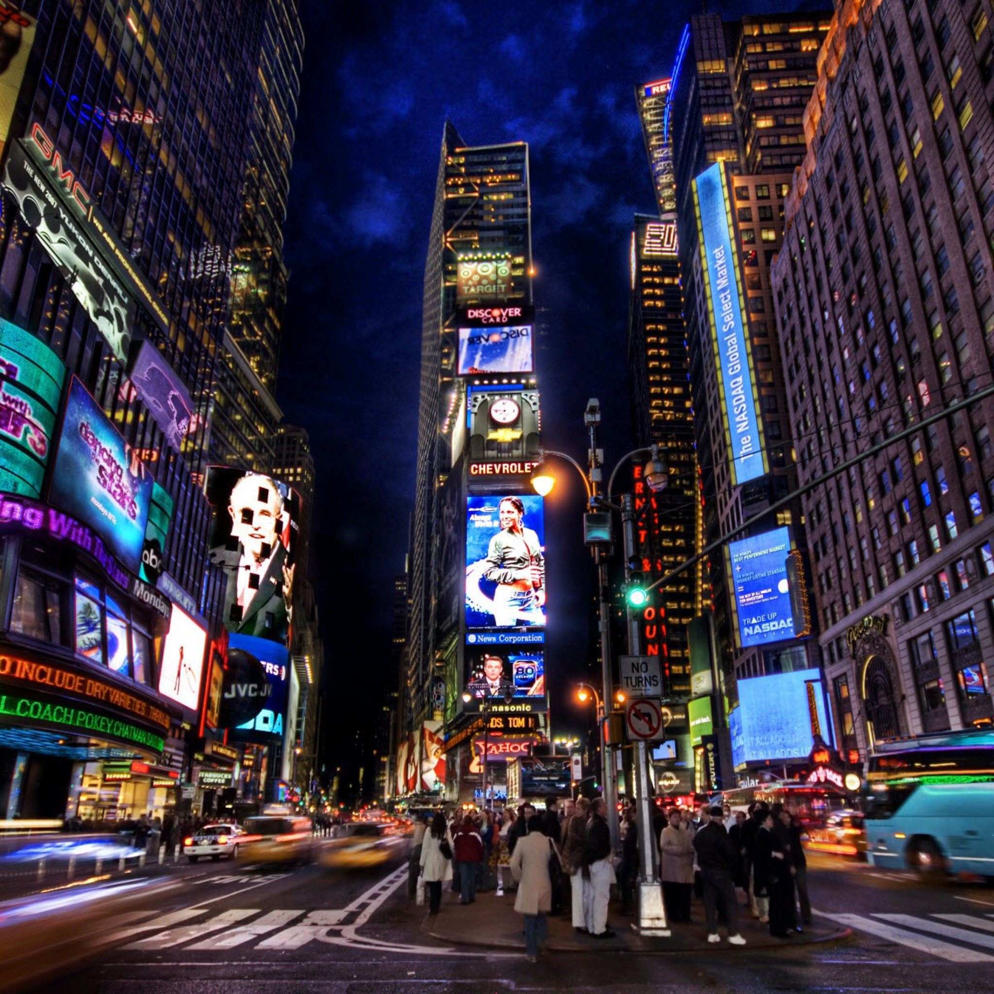 Times Square Night iPad Air wallpaper 