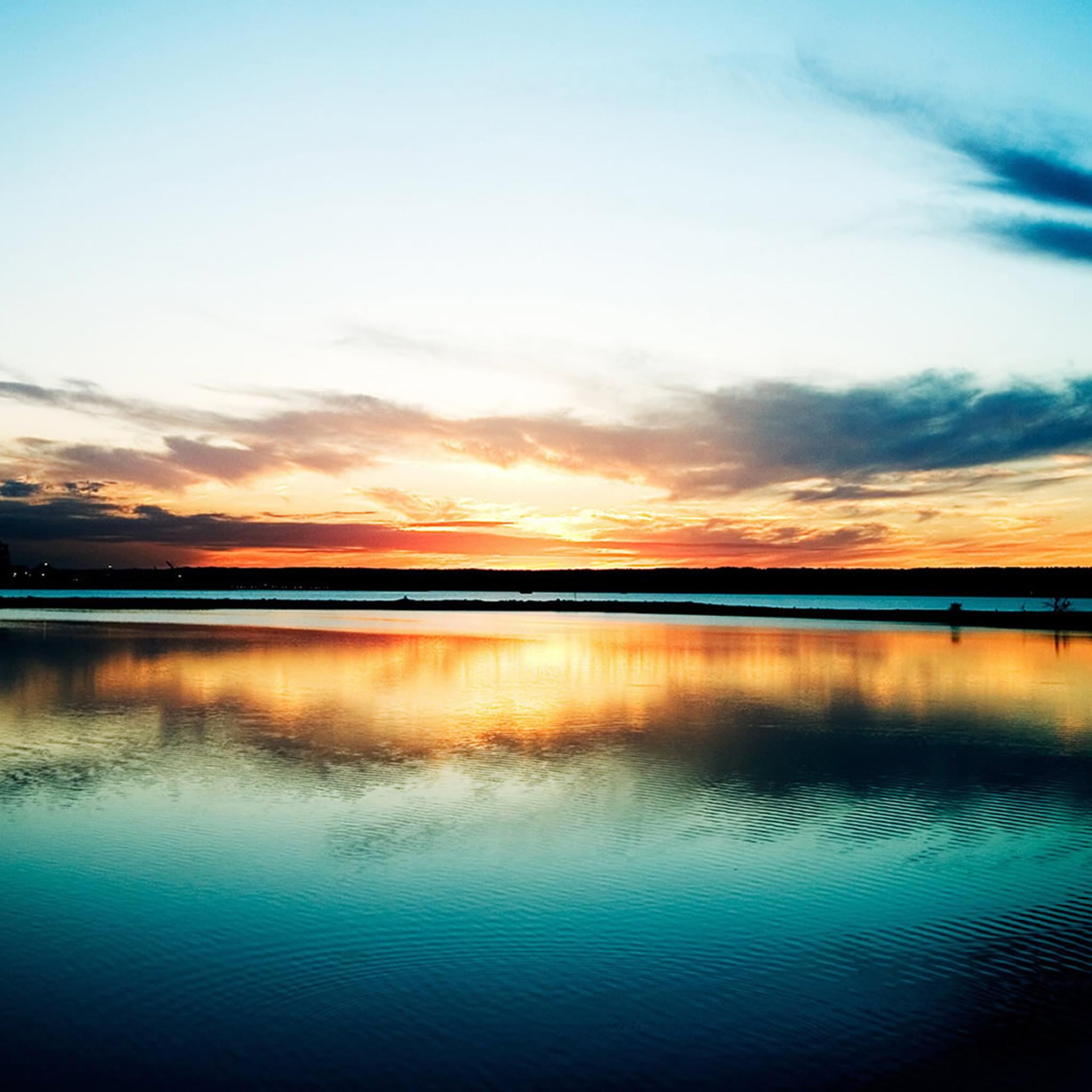 Sunset Lake Reflection iPad Air wallpaper 