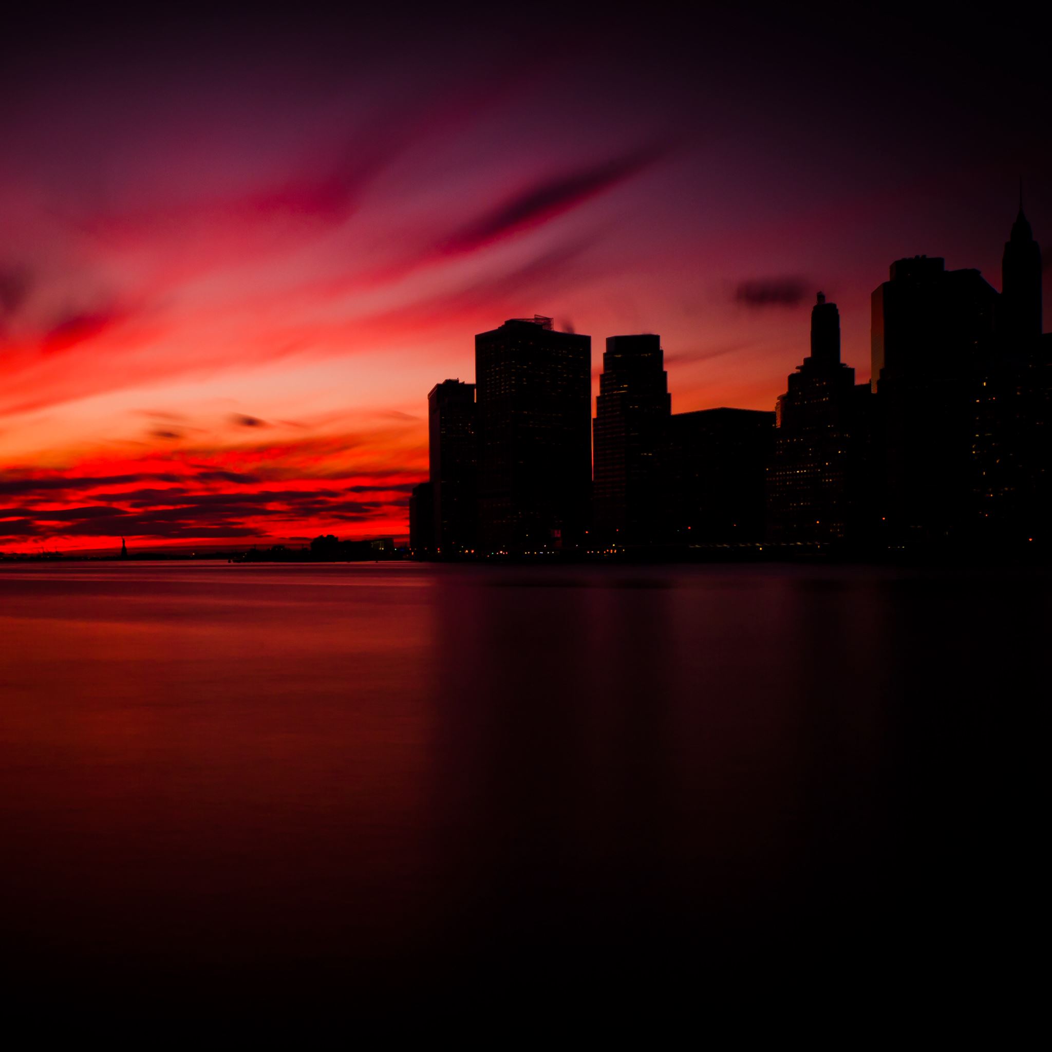 Manhattan Sunset iPad Air wallpaper 