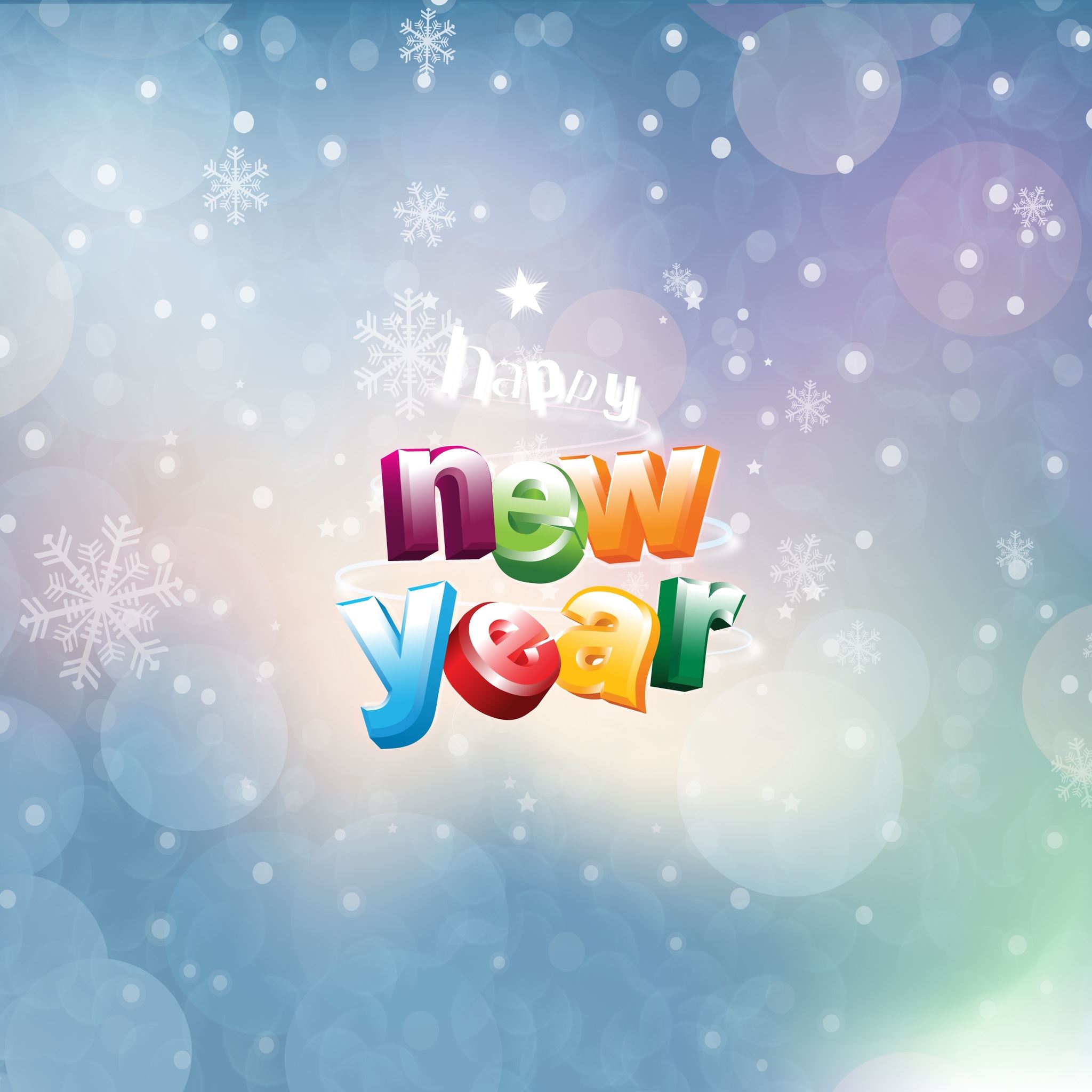 Happy New Year Colorful Letters iPad Air wallpaper 