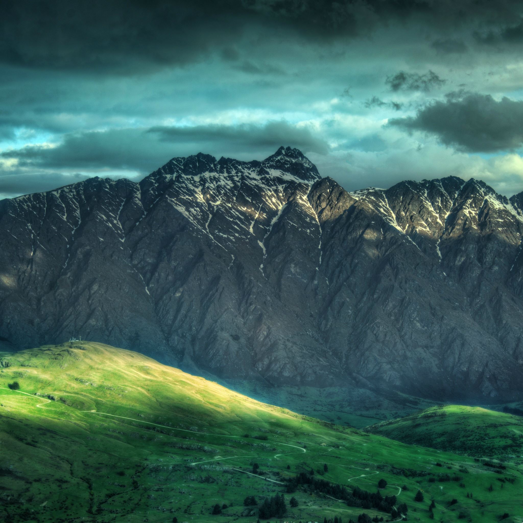 Mountains Landscape In New Zealand iPad Air wallpaper 