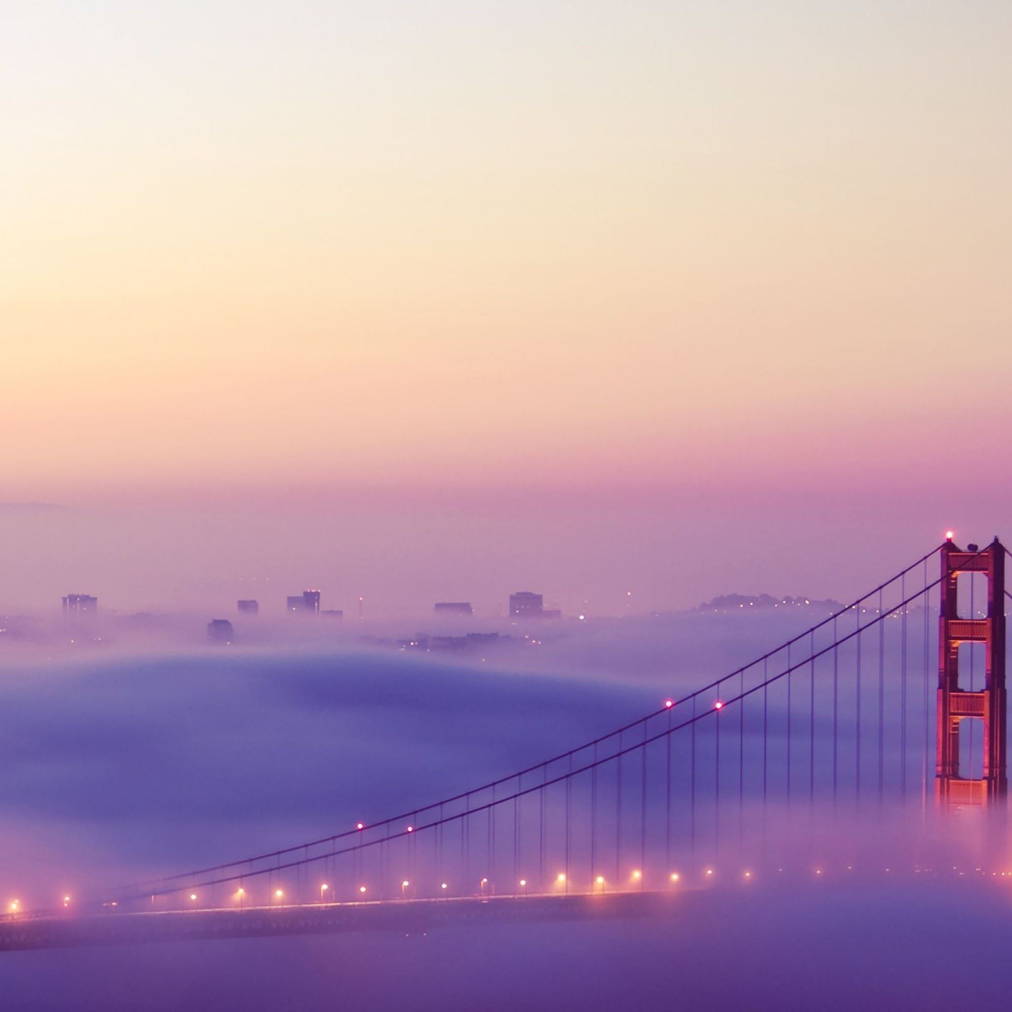 San Francisco Bridge Fog iPad Air wallpaper 