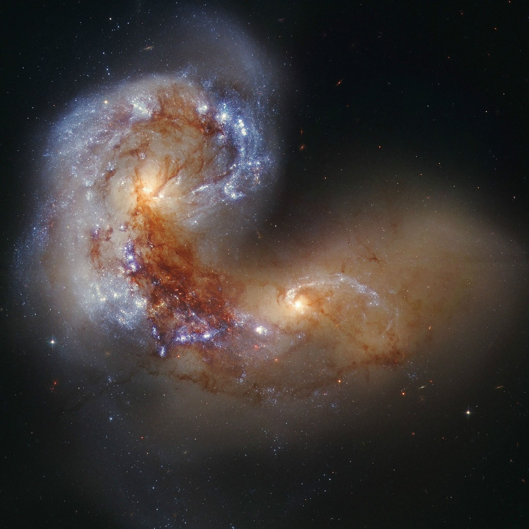 Antennae Nebula Galaxy Outer Space iPad Air wallpaper 
