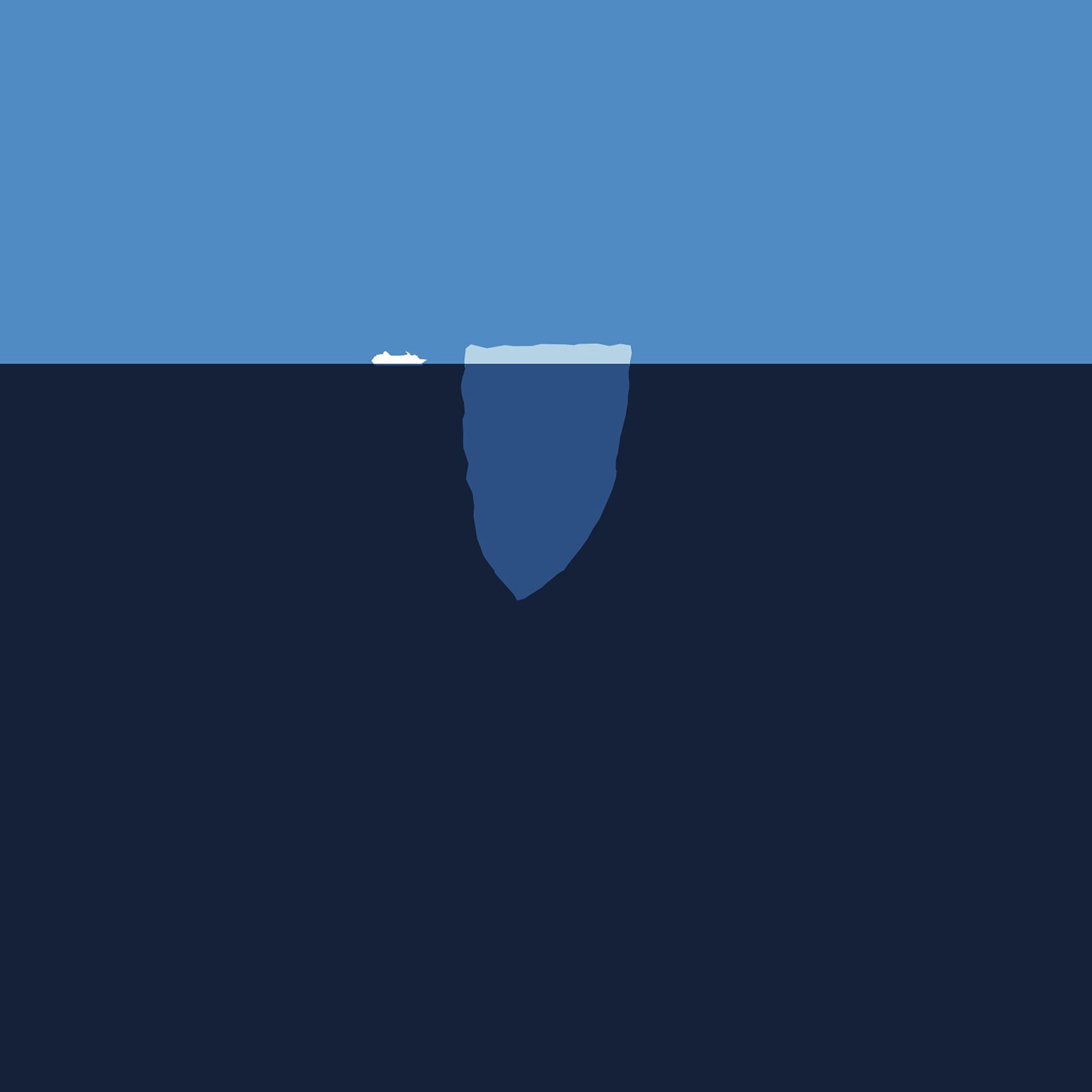 Minimal Sea Iceberg Bblue Art Illust iPad Air wallpaper 