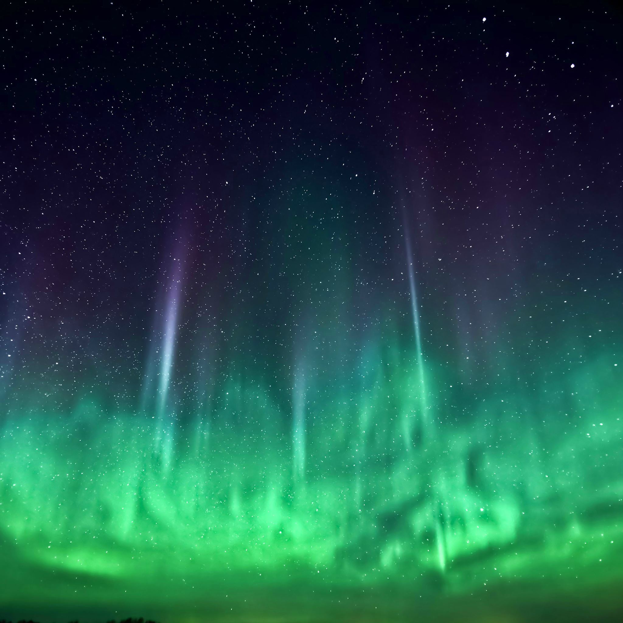 Wonderful Northern Aurora Lights Skyscape Space View iPad Air wallpaper 
