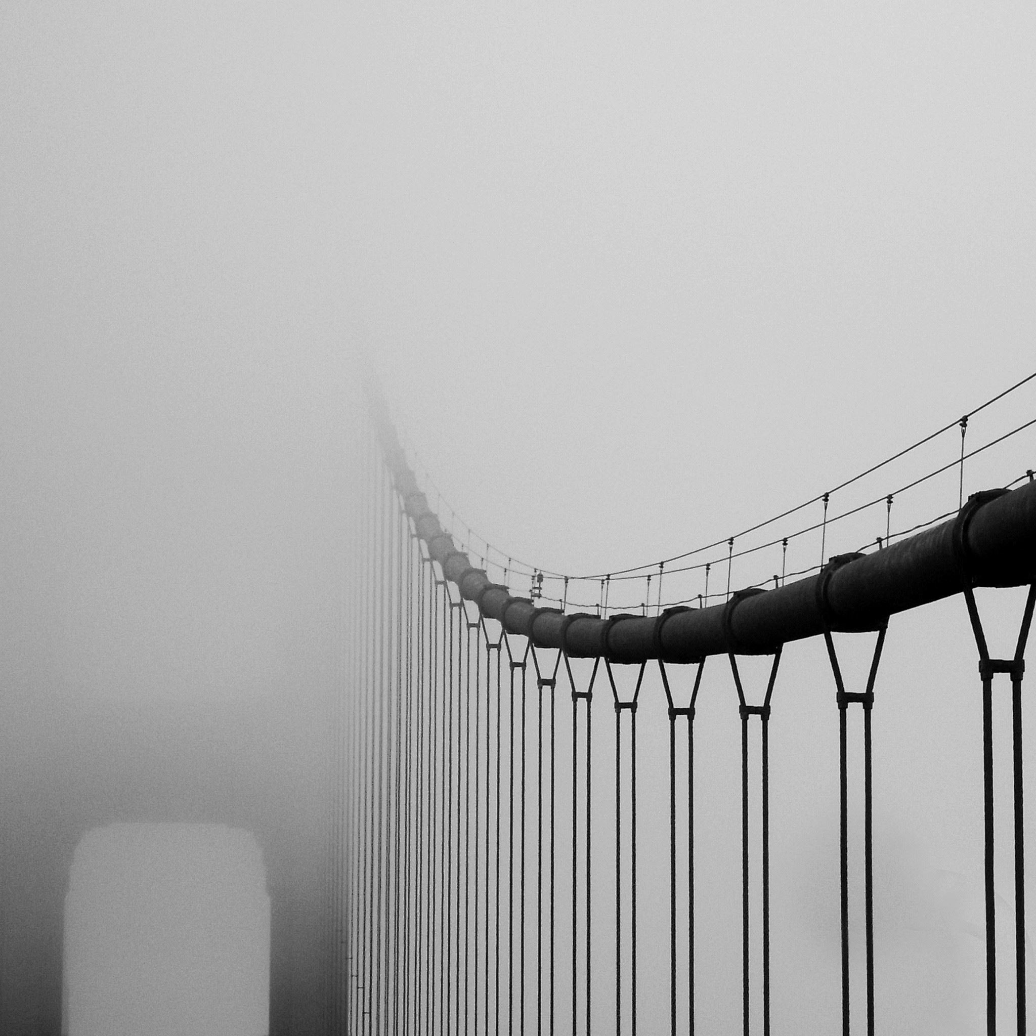 Foggy Bridge Landscape iPad Air wallpaper 