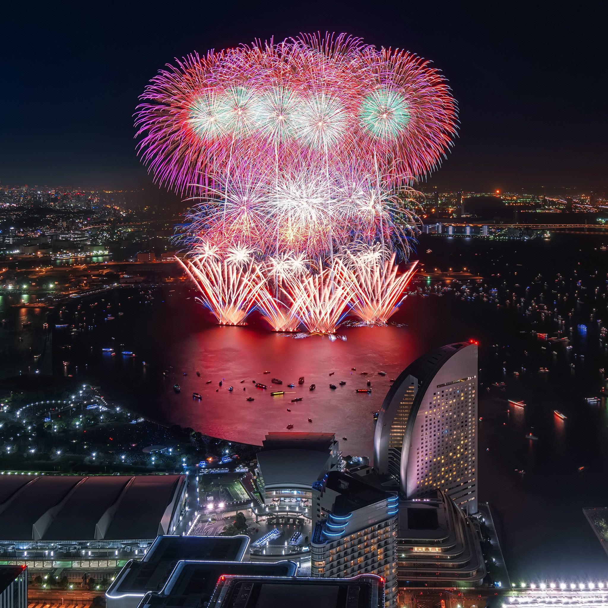 Japan Yokohama Fireworks iPad Air wallpaper 