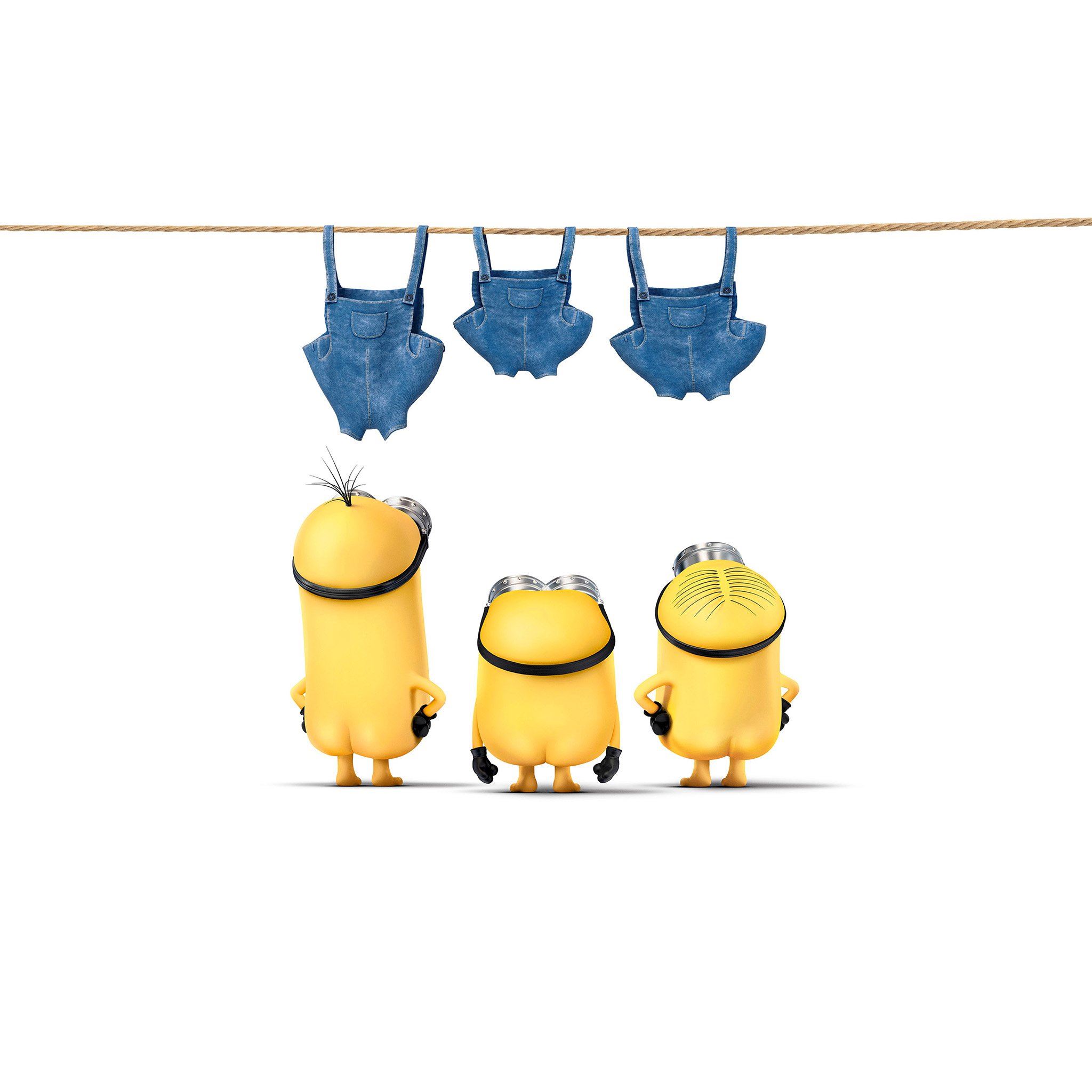 Minions Despicable Nude Me Cute Yellow Art Illustration iPad Air wallpaper 