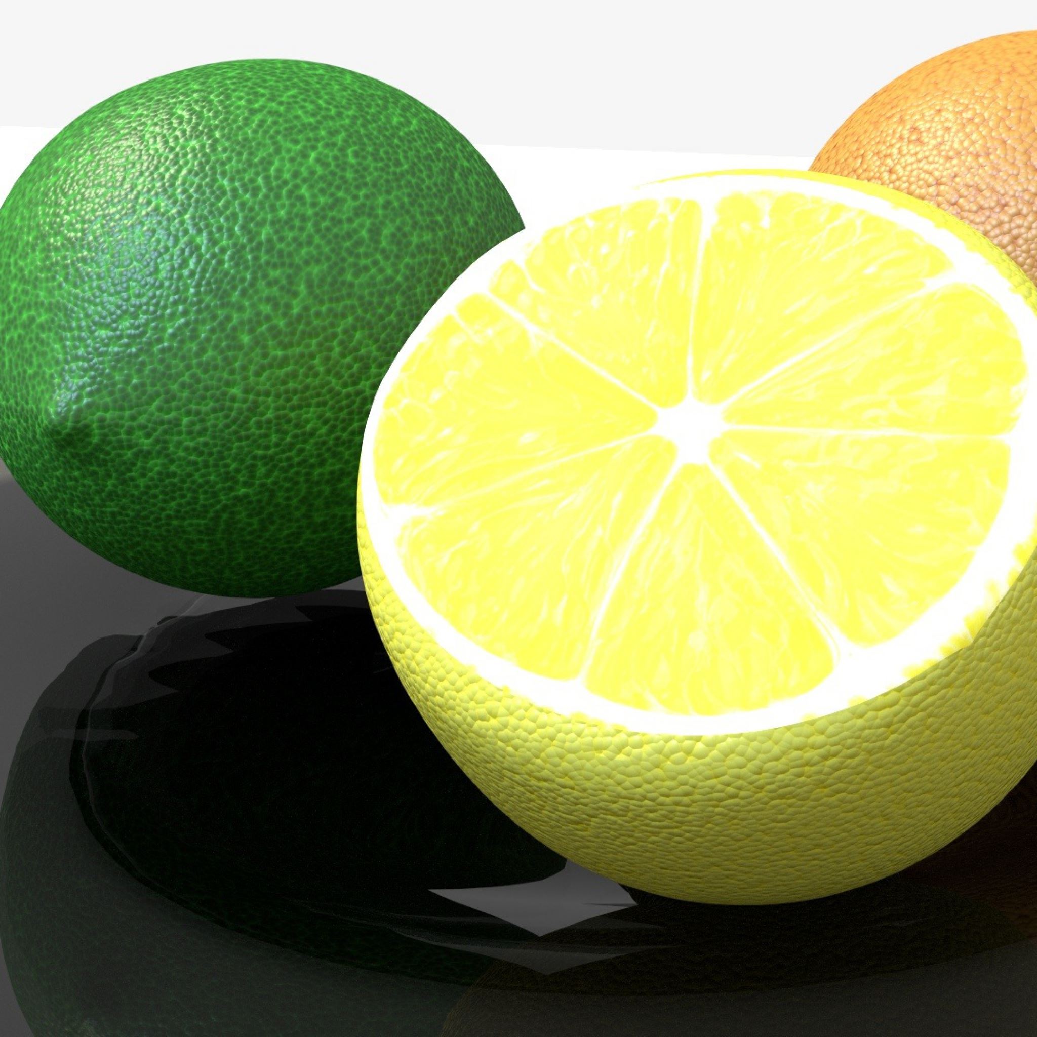 Lime Lemon Orange Citrus 3D iPad Air wallpaper 