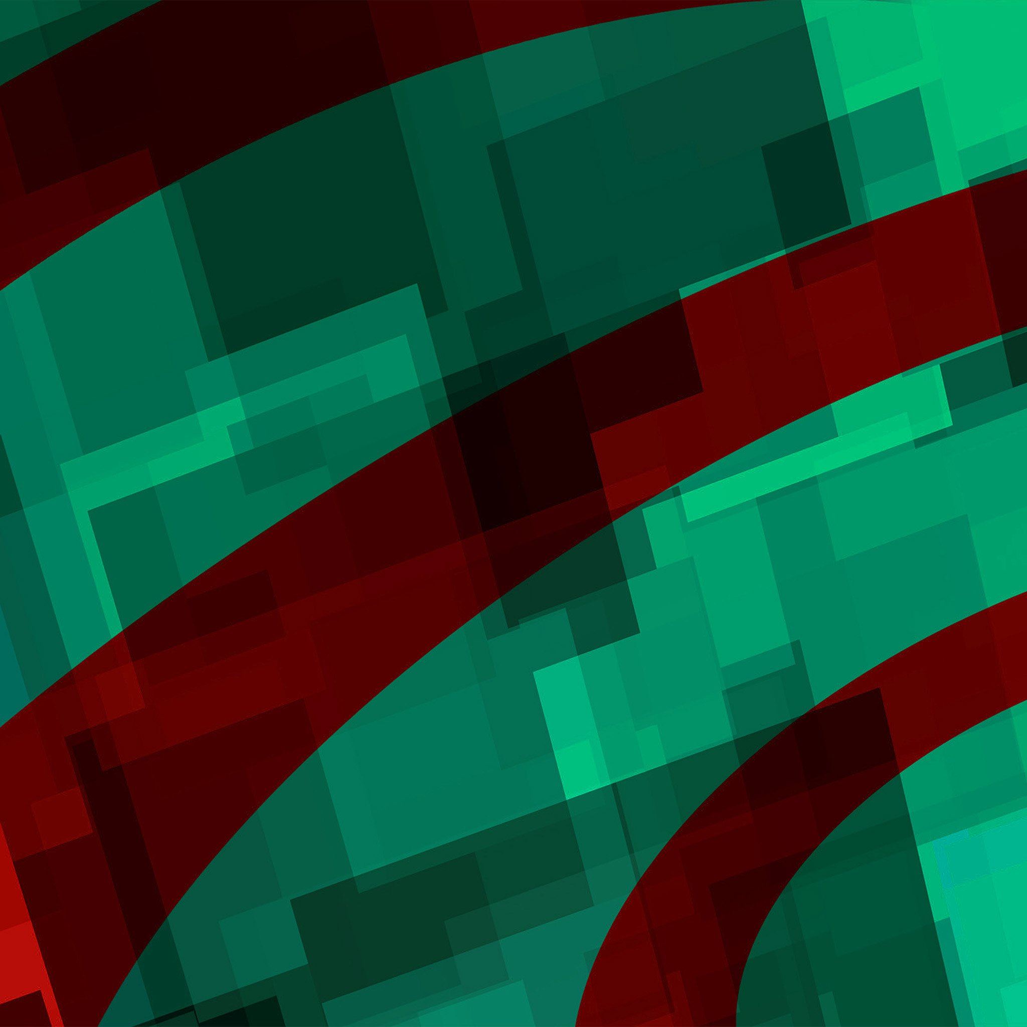Art Green Red Block Angle Abstract Pattern iPad Air wallpaper 
