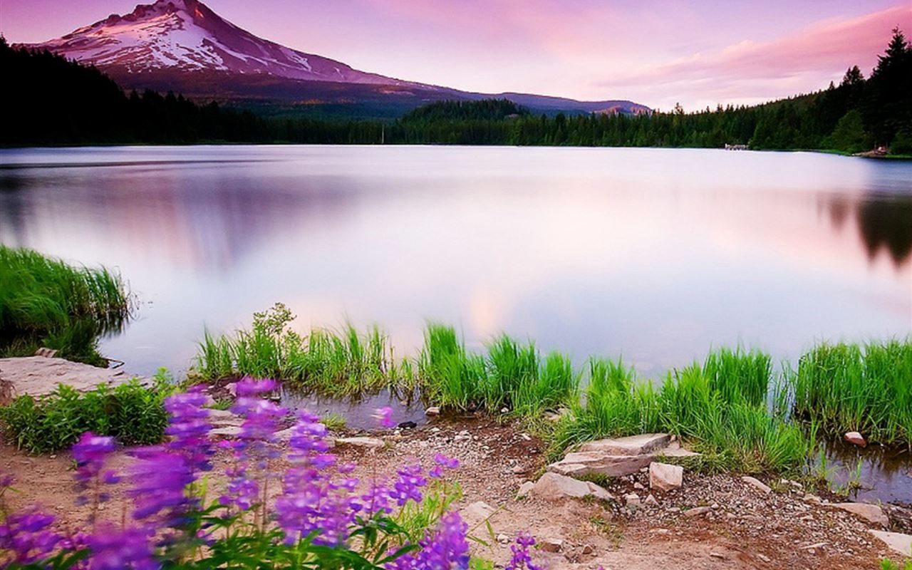 Beautiful Fariy Mountain Lake Scene iPad Air wallpaper 