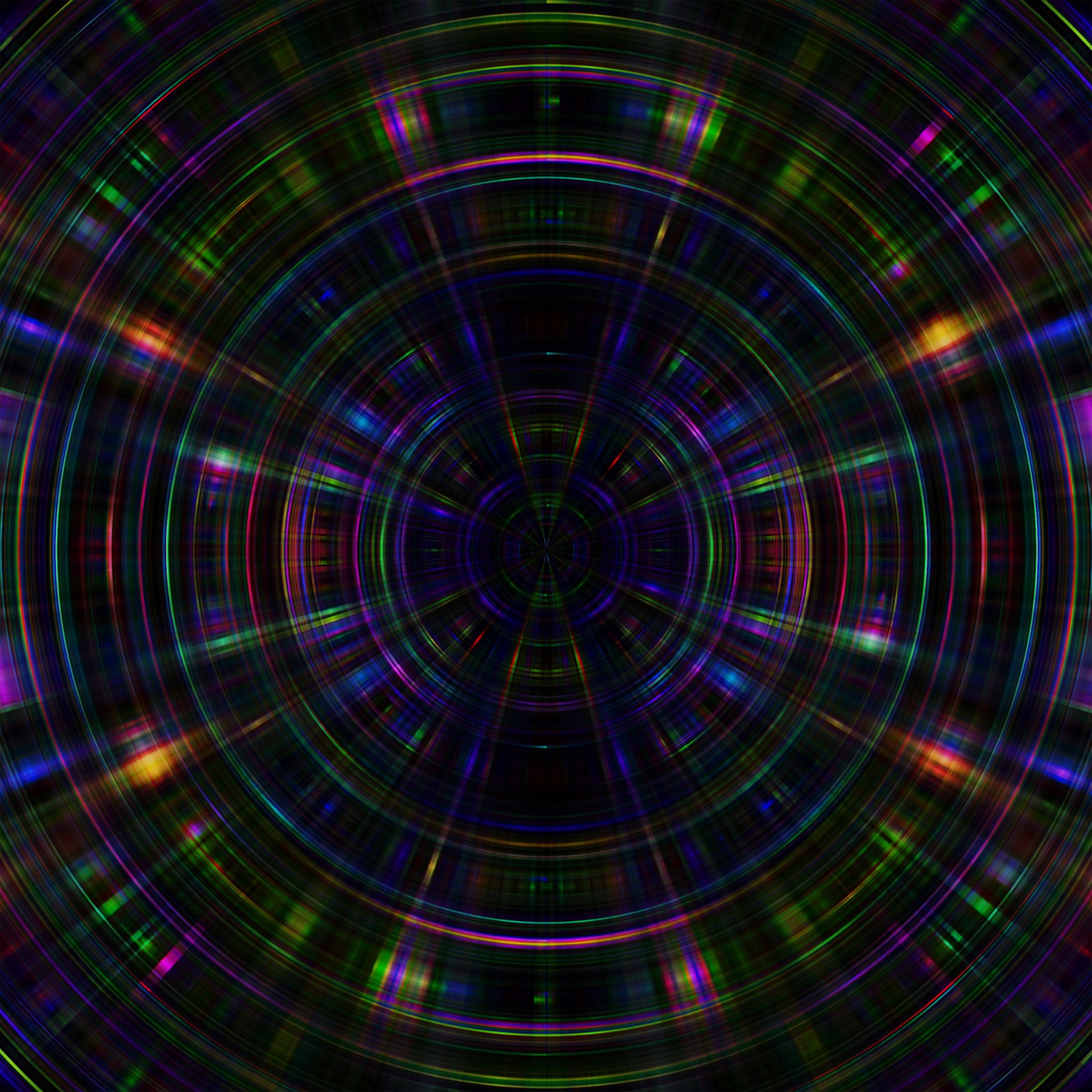 Psychic Color Circle Abstract Dark Rainbow Pattern iPad Air wallpaper 