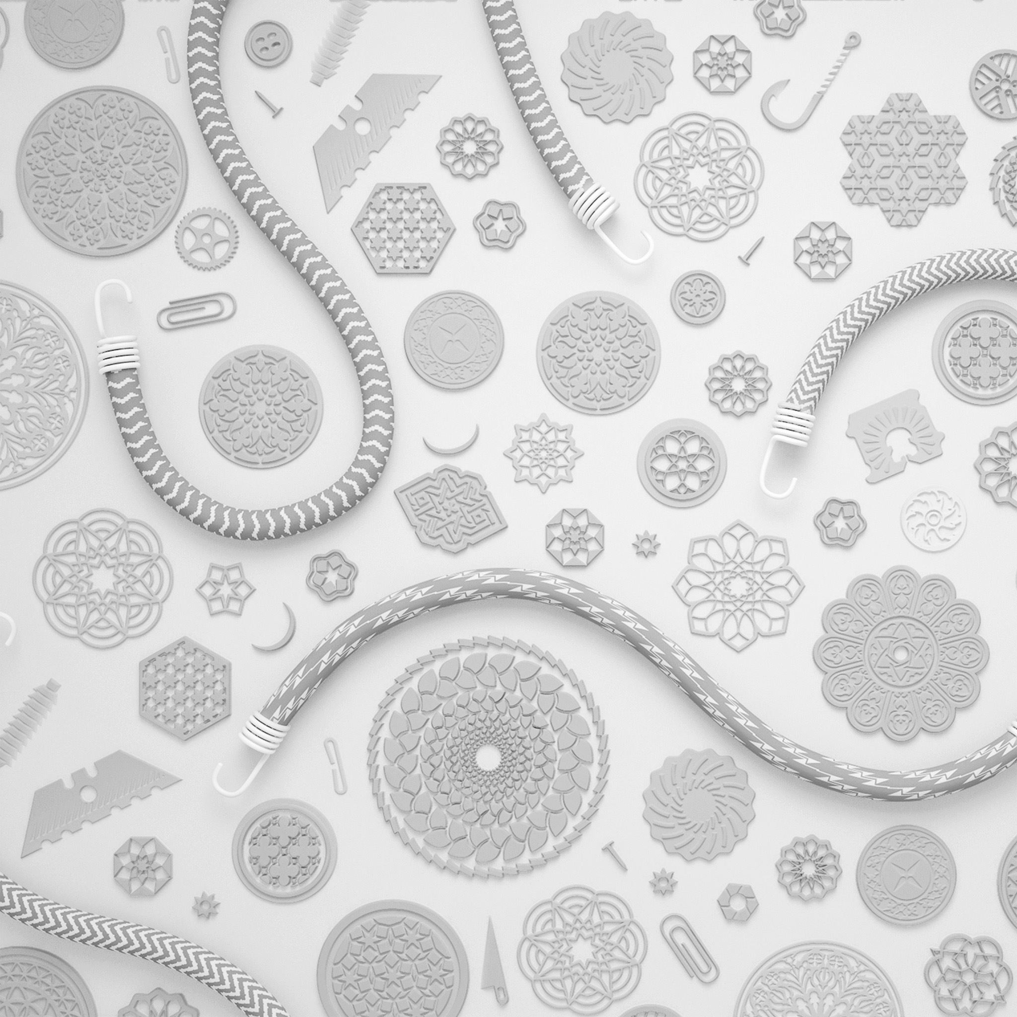 Dan Funderburgh Simple Pattern Art Illustration Bw White iPad Air wallpaper 