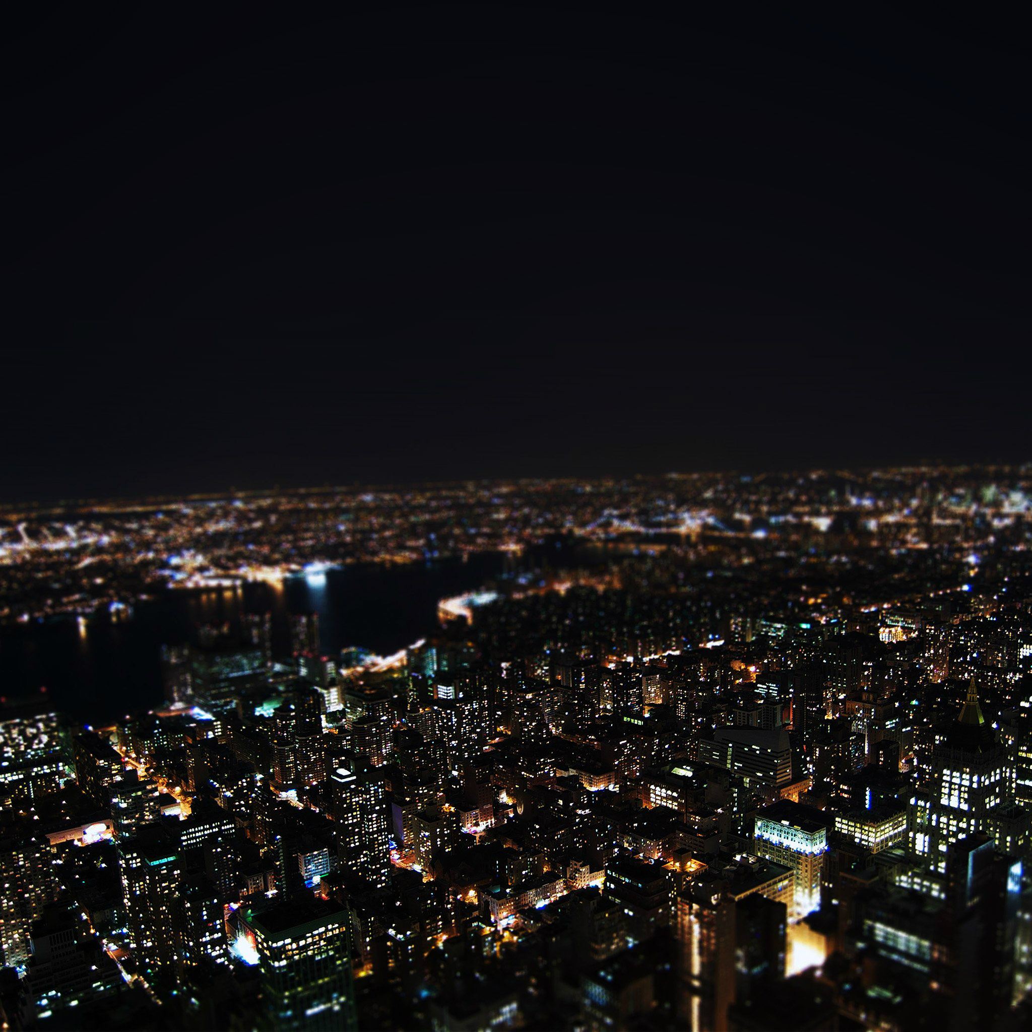 Dark Night City Building Sky View iPad Air wallpaper 