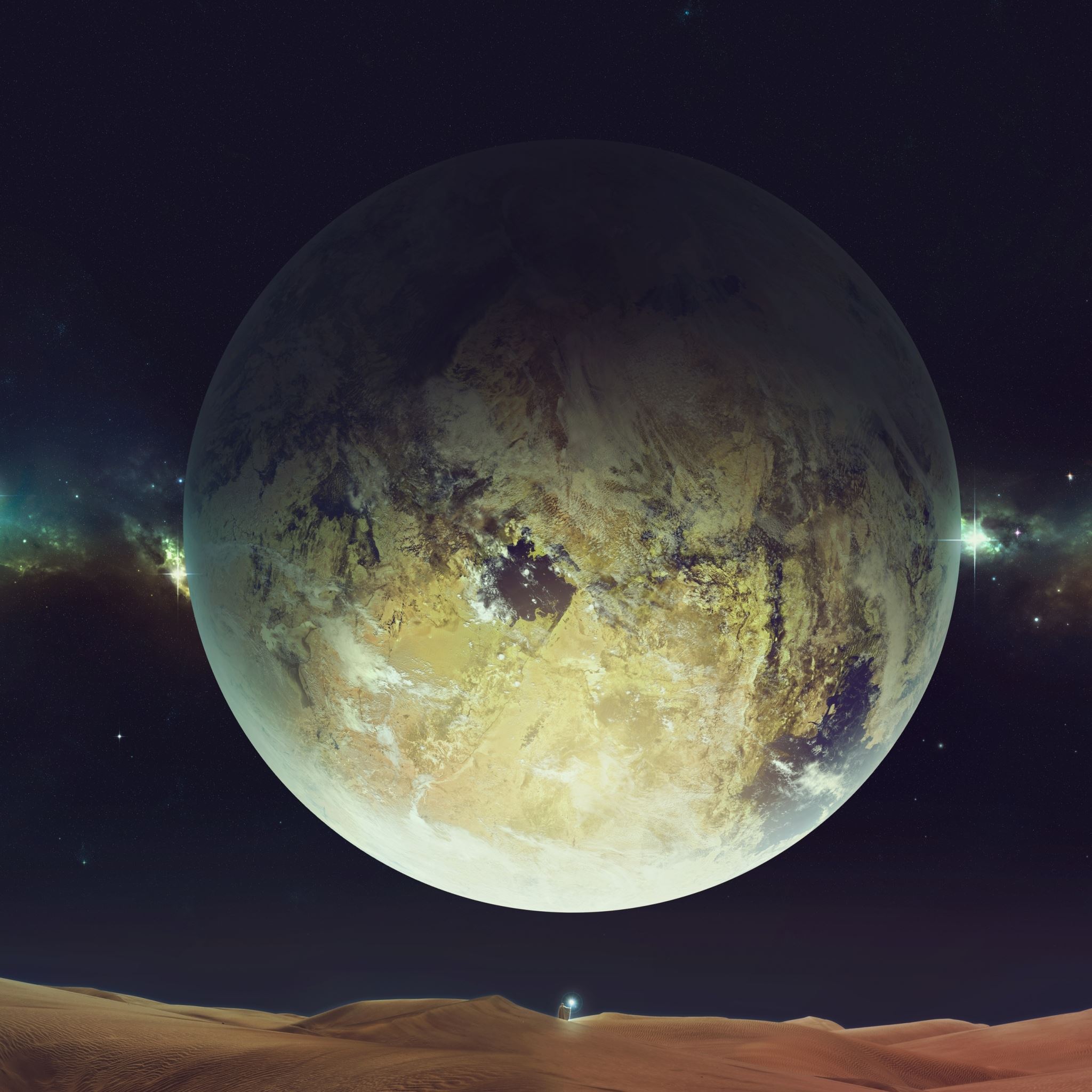 Space Planet Sky Fantasy Landscape iPad Air wallpaper 