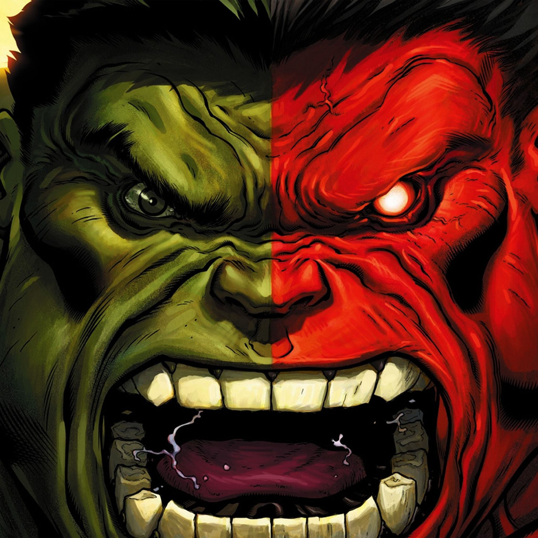Hulk Red Anger Cartoon Illustration Art Dark iPad Air wallpaper 