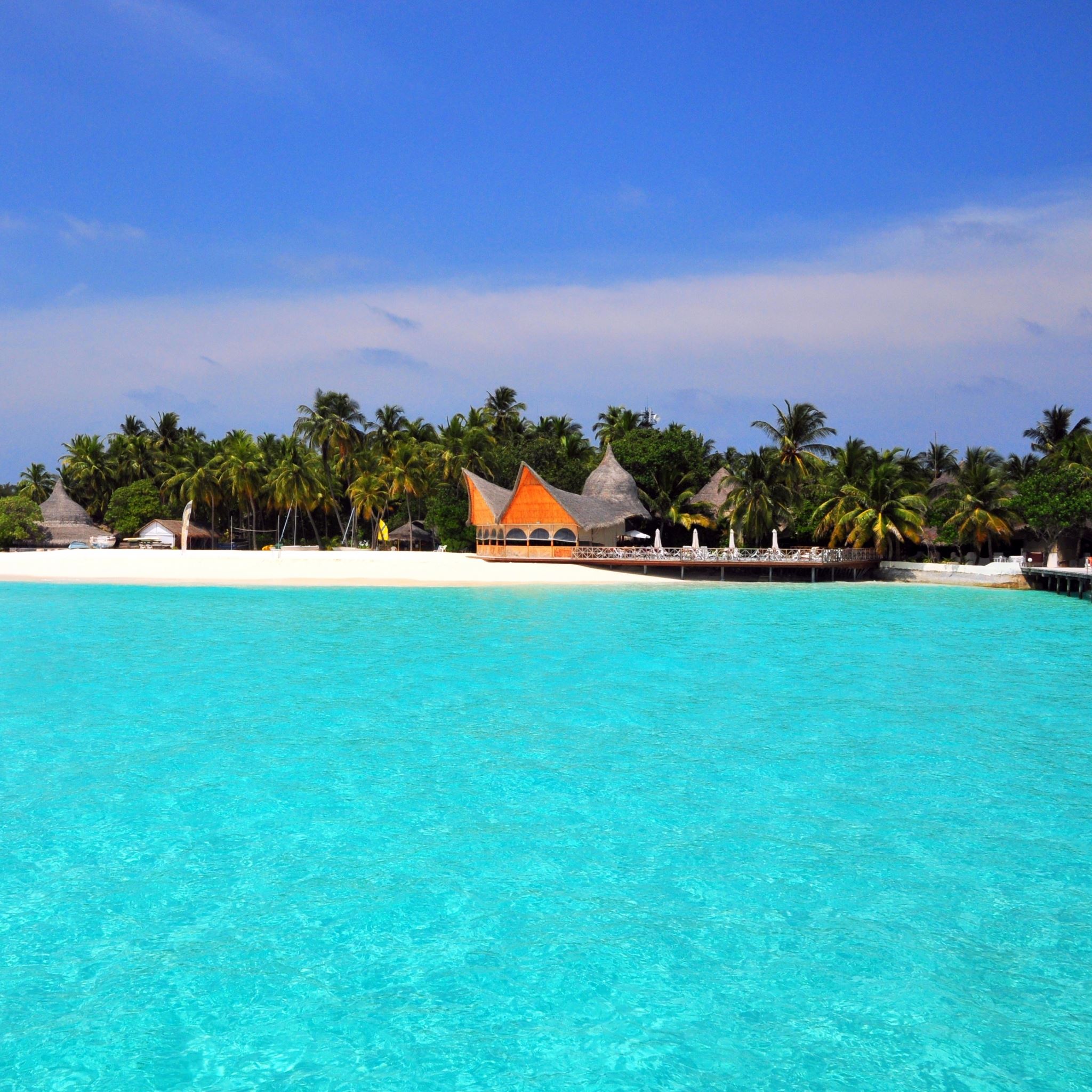 Maldives Tropical Beach Island iPad Air wallpaper 