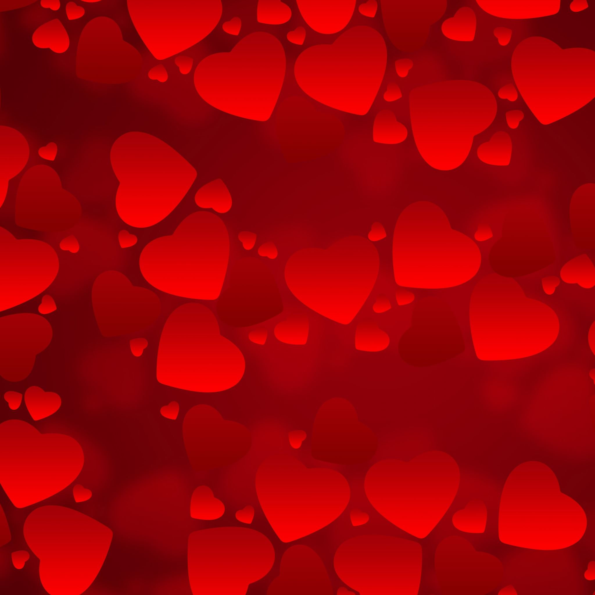 Valentine's  Day Red Hearts iPad Air wallpaper 