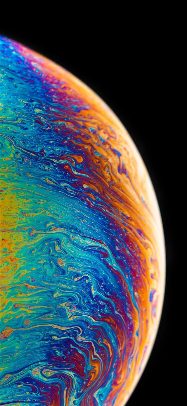 multicolored planet fluid painting iPhone 12 wallpaper 