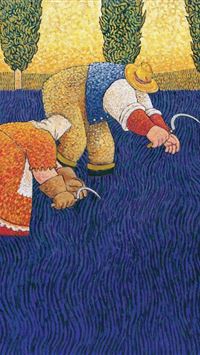 Lavender harvest iPhone wallpaper