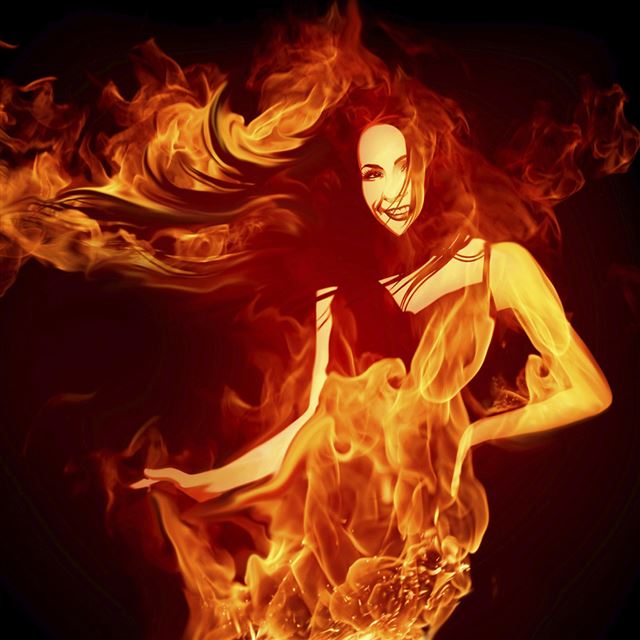 Girl On Fire iPad wallpaper 