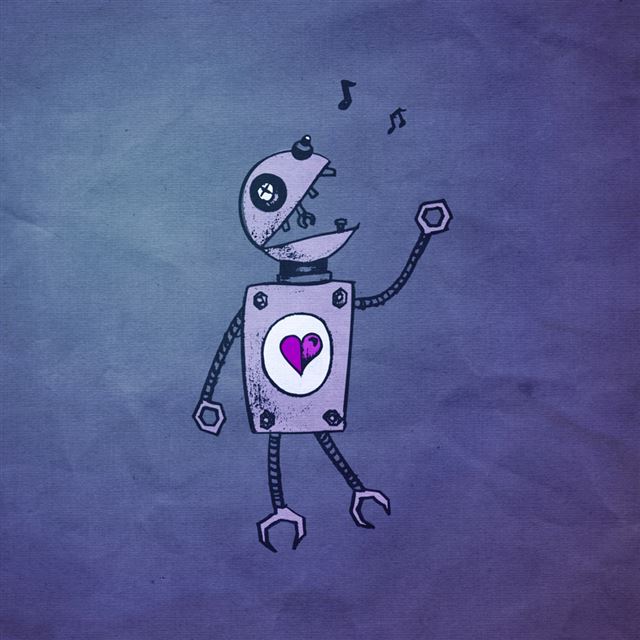 Robot Love iPad wallpaper 