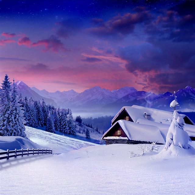 Snowy Scenery iPad wallpaper 