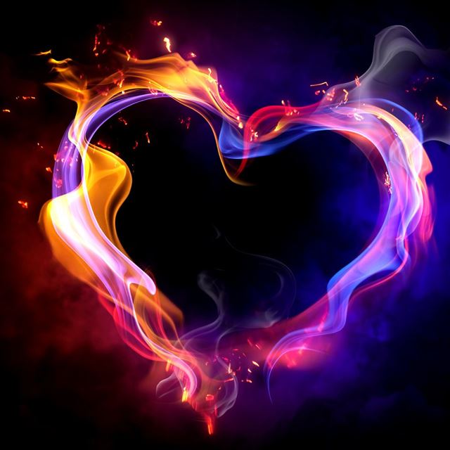 Fire heart iPad wallpaper 