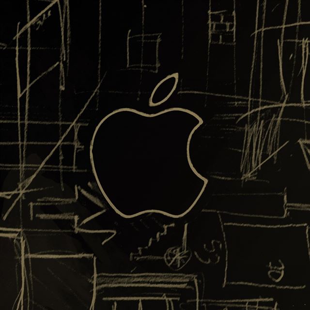 Apple Logo Sketch iPad wallpaper 