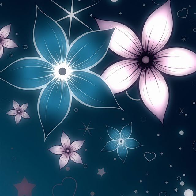 Glowing Flowers iPad wallpaper 