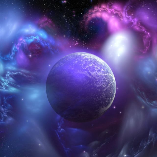 Nebula And Planet iPad wallpaper 