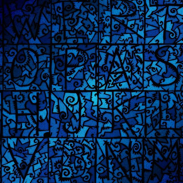 Blue Stained Glass iPad wallpaper 