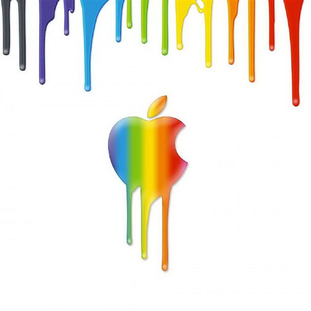 Apple Rainbow Background iPad wallpaper 