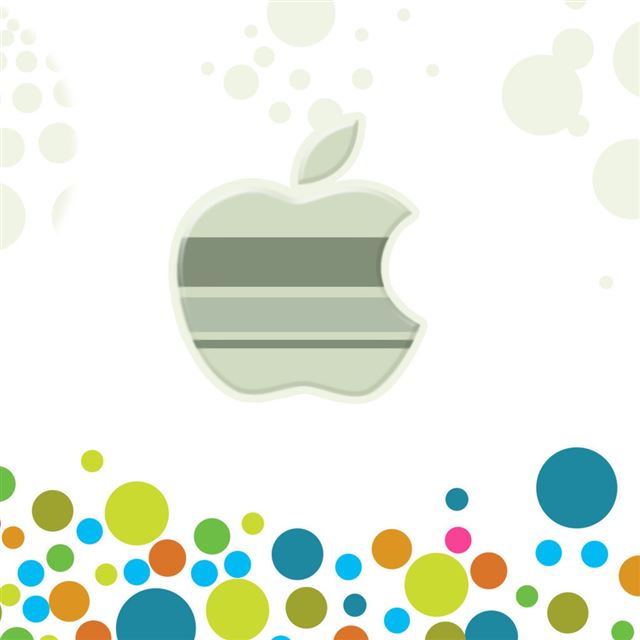 Apple Logo Among Multicolored Circles iPad wallpaper 