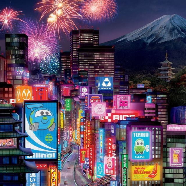 Tokyo City In Cars 2 iPad wallpaper 