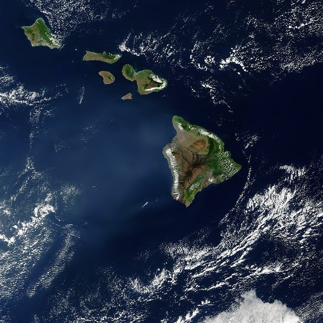 Hawaii Satelite View iPad wallpaper 