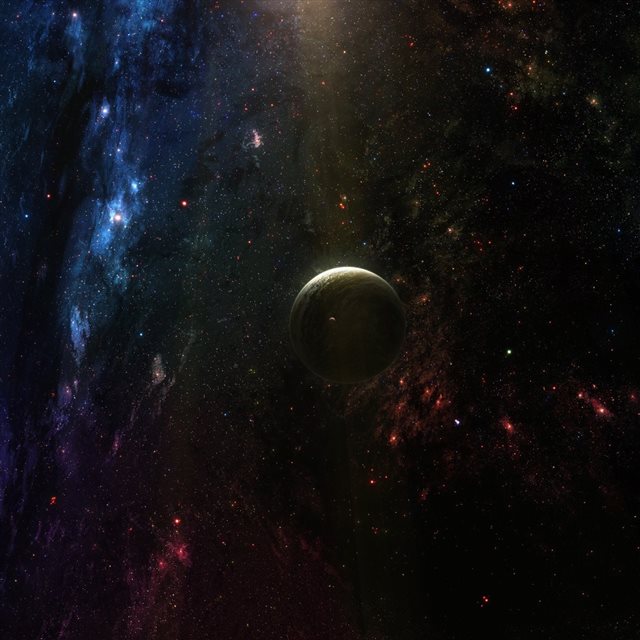 Planet In Deep Space iPad wallpaper 