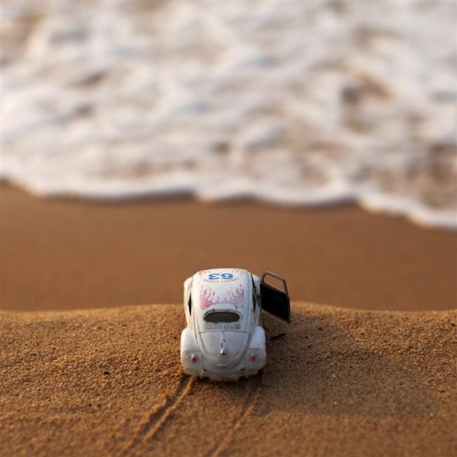 Car Toy Beach Sand iPad wallpaper 