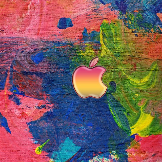 Apple logo on the easel iPad wallpaper 