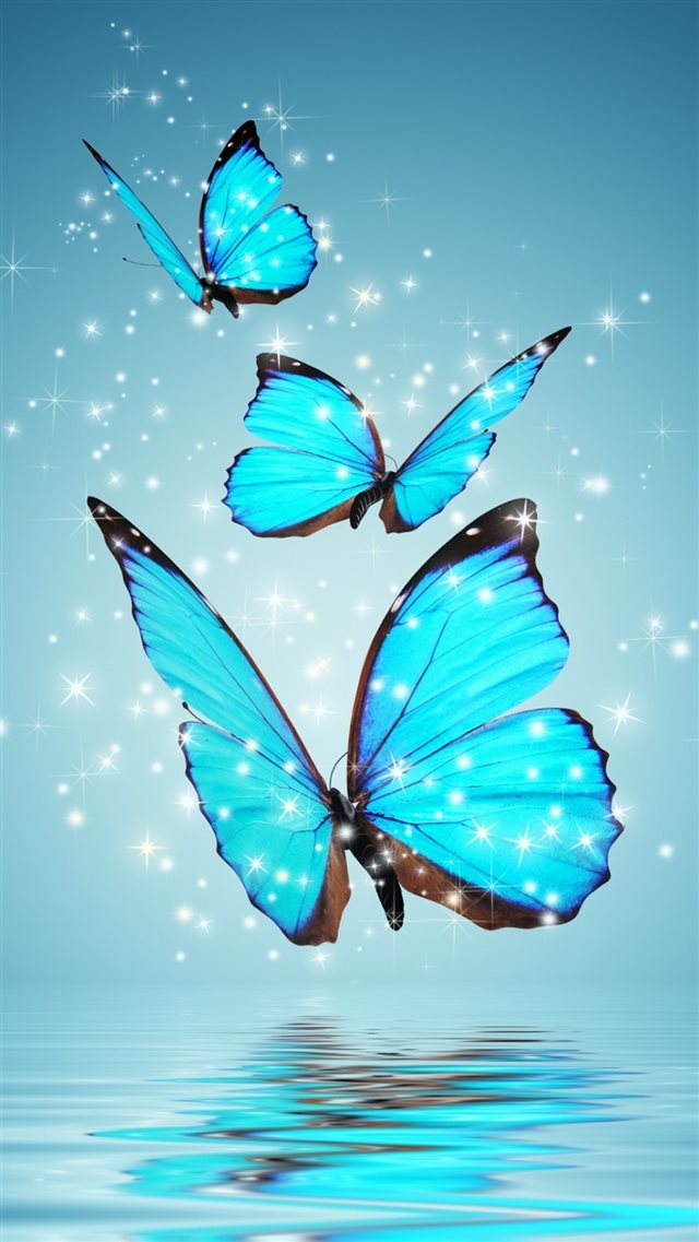 Blue Butterflies iPhone 8 wallpaper 