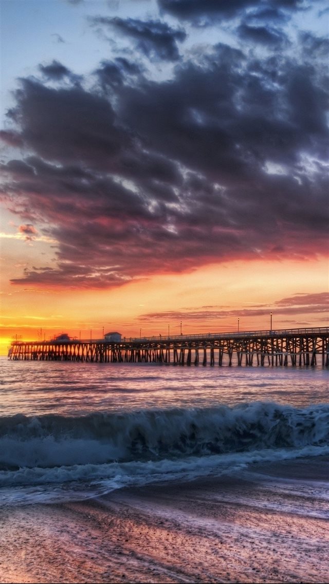 California Beach Dock Sunset  iPhone 8 wallpaper 