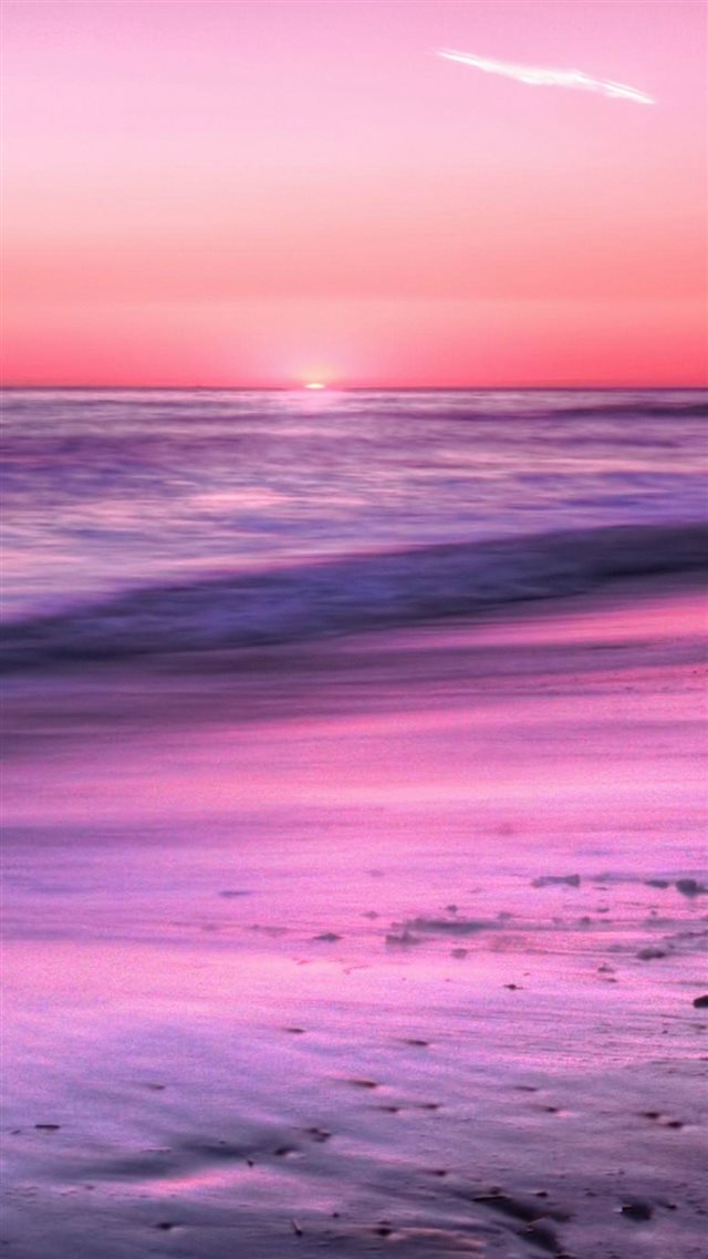 Sunrise Horizon Calm Sea Beach iPhone 8 wallpaper 