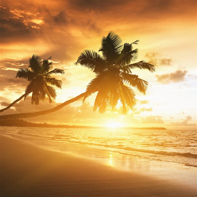 Caribbean Coast Sunset iPad wallpaper 