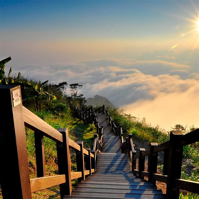 Stairway to Heaven Yushan National Park Taiwan iPad wallpaper 