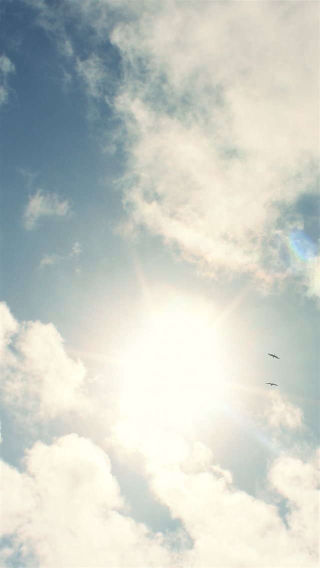 Sunny Sky White Clouds iPhone 8 wallpaper 