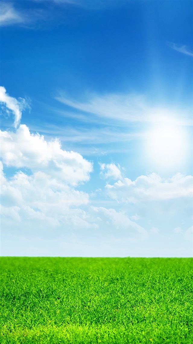 Nature Green Land And Blue Sky iPhone 8 wallpaper 