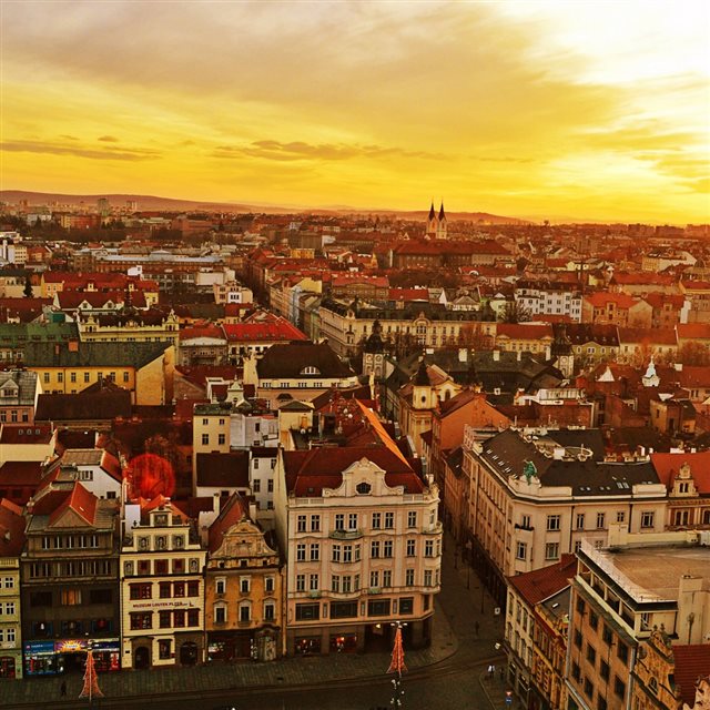 Plzen Czech Republic Panorama iPad wallpaper 