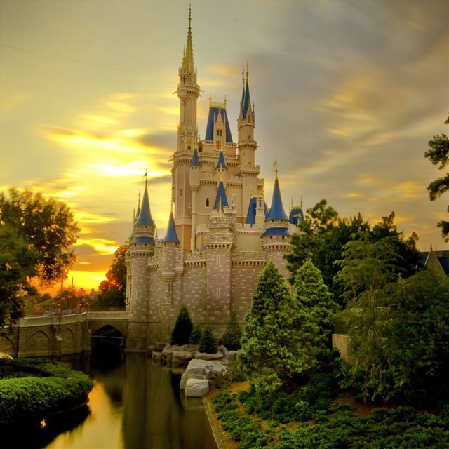 Sunset Over Cinderella's Castle iPad wallpaper 